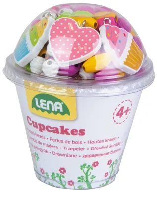 Image de LENA Holzperlen Cupcakes rose 200 Perlen