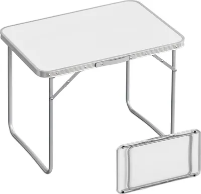Produktbild von Relaxdays Campingtisch, faltbarer Beistelltisch, HBT 68,5 x 70 x 50 cm, Camping & Picknick, Klapptisch Alu, weiß