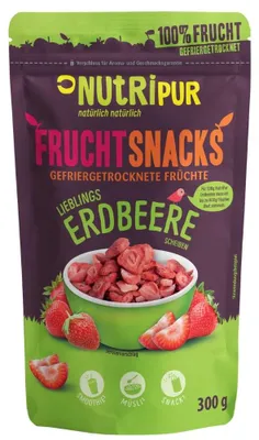 Imagen del producto de Fresas liofilizadas Trozos de fresa sin azúcar - 300 g - 100% fruta - Vegano