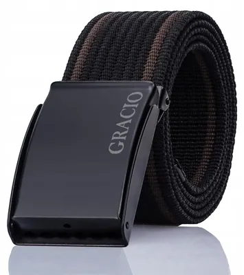 Produktbild von Gracio Herren Stoffgürtel 145cm Schwarz Breite Schnalle