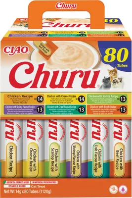 Produktbild von INABA Churu Chicken mix - Katze behandeln - 80x14g