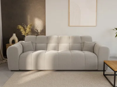 Produktbild von LetSit Sofa Andrea 3 Curio 3-Sitzer Sofa Couch Zierpolsterung Freistehendes Lounge Sofa Bequem zum Entspannen Für Wohnzimmer Wartezimmer Büro Beige