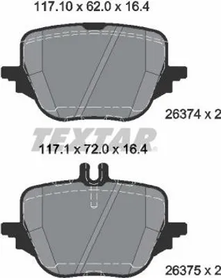 Obrázek produktu pro Sada brzdových destiček, kotoučová brzda TEXTAR 2637401