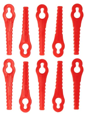 Produktbild von vhbw 10x Ersatz-Messer kompatibel mit Güde RT 18-201-05, RT 18-0 Rasentrimmer - Ersatzklinge Rot, Kunststoff