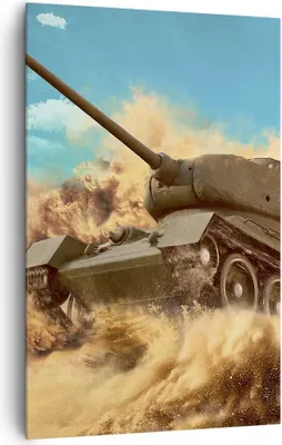 Produktbild von Bild auf Leinwand - Leinwandbild - Einteilig - Panzer Poligon Feld - 80x120cm - Wand Bild - Wanddeko - Wandbilder - Leinwanddruck - Wanddekoration - Leinwand bilder - Wandbild - PA80x120-3814