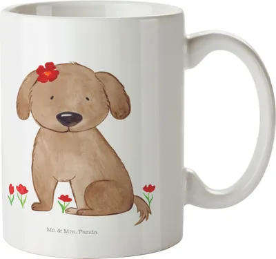 Produktbild von Mr. & Mrs. Panda Trinklernbecher Hund Dame - Weiß - Geschenk, Haferl, Pott, Flauschig, Liebe, Plastikbecher, Camping Tasse, Hunderasse, Vierbeiner, Hunde, Liebenswert