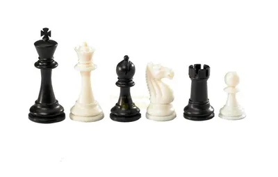 Produktbild von Schachfiguren Nerva 95 mm, Kunststoff, gewichtet, schwarz-weiß