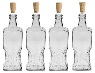 Produktbild von 4 x 500 ml Glasflaschen Zum Befüllen mit Stopfen Likörflaschen Essig-Öl Flaschen