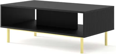 Obrázok produktu pre FURNLUX Konferenčný stolík Ravenna B Black And Gold 90 cm / Hlavná farba: čierna / Rozmery: 90 x 45 x 60 cm