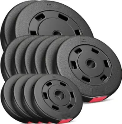 Produktbild von Hop-Sport 60kg Hantelscheiben 30 mm - Gewichte Hantel Sets 2x10, 6x5, 4x2,5 kg
