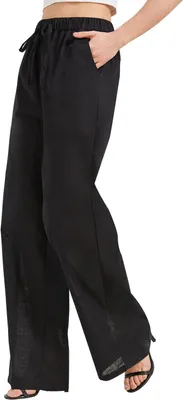 Imagen del producto de Zylioo: Pantalones largos de verano para mujer, de corte amplio, confeccionados en lino y algodón, color , talla L