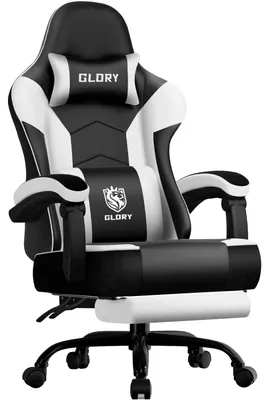 Produktbild von Gaming-Stuhl, Ergonomisches Design, Verstellbare Neigung, WEISS