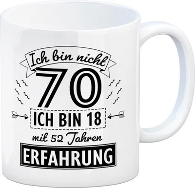Produktbild von Witziger Kaffeebecher für den 70. Geburtstag mit Motiv: Erfahrung