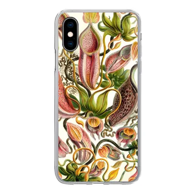 Produktbild von MuchoWow® Handyhülle Schutzhülle Hülle für iPhone X Nepenthaceae - Künstliche Blumen Silikon Softcase Handy Hülle - Handyhülle