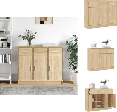 Produktbild von vidaXL Sideboard Sonoma-Eiche 91x28x75 cm Holzwerkstoff -  Sideboards