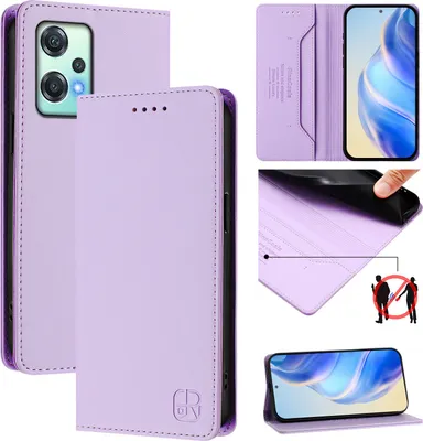 Produktbild von Lederhülle für OnePlus Nord CE 2 Lite Hülle Flip Brieftasche Kartenfächern Ständer Schutzhülle Violett