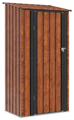 Immagine prodotto di Casetta da giardino marrone - 103 x 74 x 200 cm - Metallo - Deposito attrezzi - Tetto inclinato