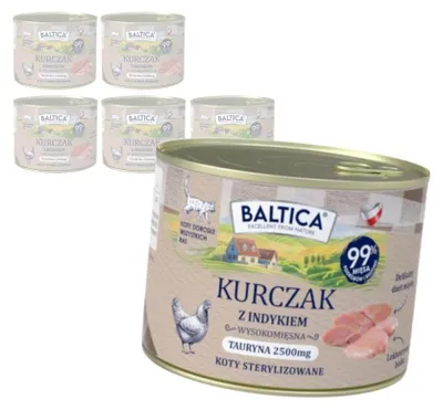 Produktbild von Baltica Regionale Geschmacksrichtungen Huhn mit Pute 6x185g Getreidefreie Nassnahrung Für Sterilisierte Katzen