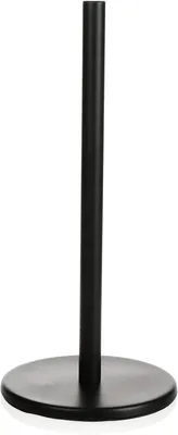 Productafbeelding van Metalen houder voor keukenpapier, staande papierrolhouder, 32 cm, met bamboebasis, voor in de keuken