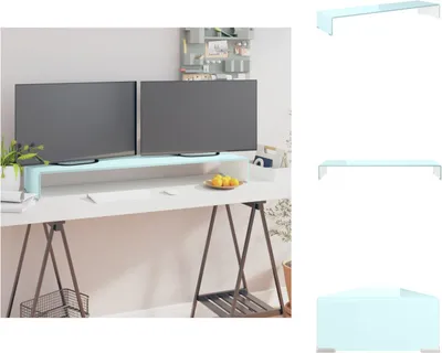 Imagen del producto de vidaXL Soporte para TV/Elevador para monitor de vidrio, color verde, 110x30x13 cm - Mueble para TV