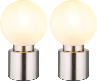 Produktbild von 2x Tischleuchte, Metall, Nickel, H 24,5 cm