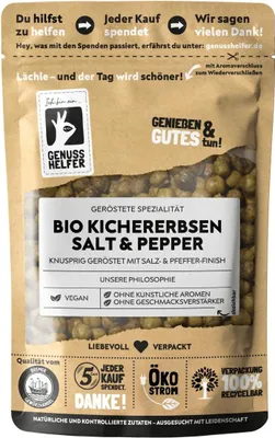 Produktbild von Kichererbsen Salt & Pepper, würzig-knuspriger Snack, 100g