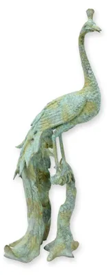 Produktbild von Bronzestatue eines grünen Pfau