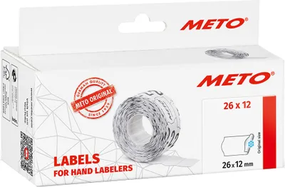Produktbild von METO Etiketten für Preisauszeichner 26 x 12 mm weiß 6 Rollen à 1.000 Etiketten