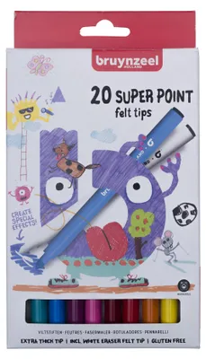 Produktbild von Bruynzeel - Filzstift Kids Super Point, Set mit 20 Farben