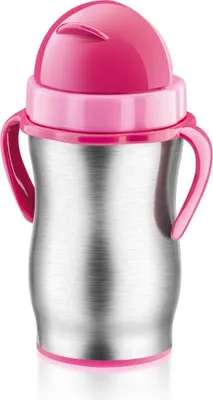 Produktbild von Tescoma Kinder-Isolierflasche mit Trinkhalm BAMBINI 300 ml, rostfrei, rosa