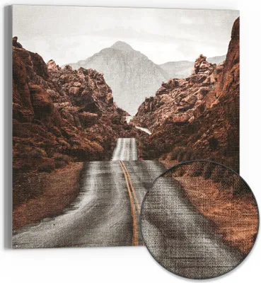 Produktbild von DEQOART Hybrid Leinwand Bild 30x30 cm 'Weg ins Unbekannte' Wandbild Glas flach modern