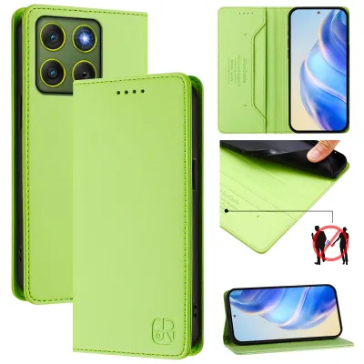 Image de Etui en cuir pour Motorola Edge 70, étui à rabat avec fentes pour cartes, portefeuille et support Vert