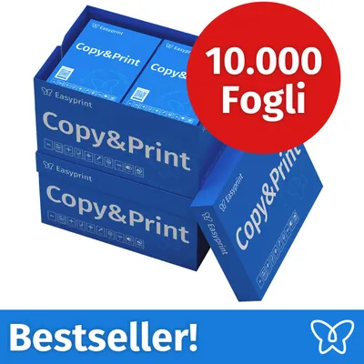 Immagine prodotto di NUOVO: Easyprint Carta per stampanti e fotocopie 10000 fogli 20 x 500 A4 Premium Bianco brillante CIE 160 Vincitrice del test Certificata PEFC