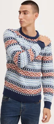 Produktbild von BLEND BHTjorben Herren Strickpullover Grobstrick Pullover mit Norwegermuster