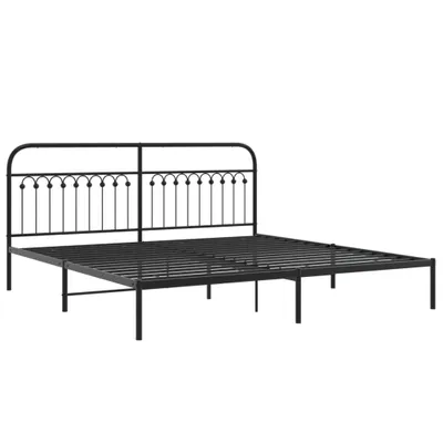Produktbild von vidaXL Bettgestell mit Kopfteil Metall Schwarz 193x203 cm