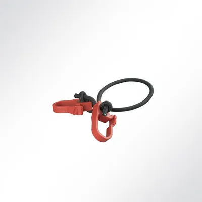 Produktbild von Lysel Expanderschlingen mit Sicherungshaken, (LxD) 600x8mm in schwarz/Schwarz/Rot (10 Stück)