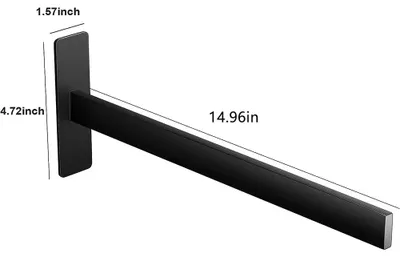 Image de Porte-serviettes - Barre de serviettes à un bras - Acier inoxydable - À fixer au mur