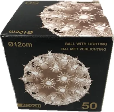 Produktbild von Weihnachtskugel leuchtend silber Ø 12 cm hängend