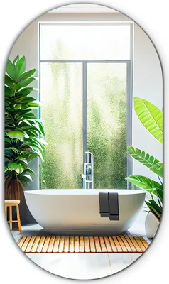 Produktbild von Oval Dekorativ Spiegel – Hängespiegel Wohnzimmer Badzimmer – Loft Stil - 58 cm x 100 cm