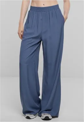 Obrázok produktu pre Urban Classics Dámske nohavice zo širokej viskózy vintageblue - 4XL široké