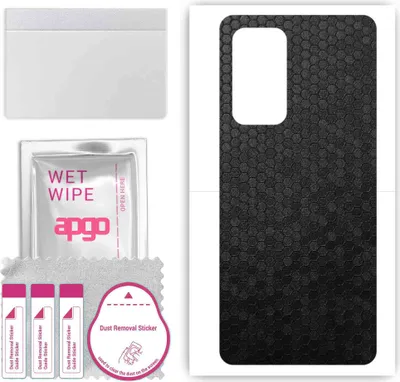 Produktbild von apgo Rückseite Schutzfolie, Skin, kompatibel mit Meizu 18, Hinten Displayschutzfolie aus Vinylfolie, kratzfest, einfache Montage - Schwarze Honigwabe