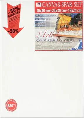 Produktbild von Leinwand zum Bemalen Sparset 30x40 cm + 24x30 cm + 18x24 cm