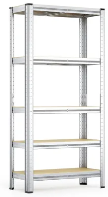 Productafbeelding van Magazijnrek stellingkast opbergrek - Gegalvaniseerd staal - 5 planken - 154 x 75 x 30 cm