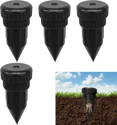 Produktbild von Schlüsselversteck 4 Stück, Sprühkopf Design, wetterbeständig, für den Außenbereich, schwarz
