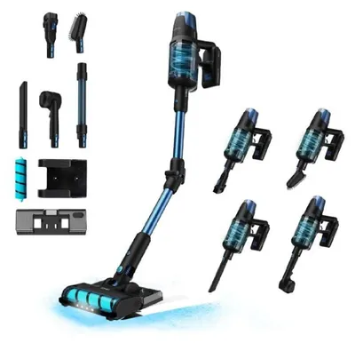 Obrázok produktu pre Cecotec Conga Rockstar 8500 Infinity ErgoWet Animal T, Bezvreckové, Čierna, Modrá, Suché a mokré, Cyklónový, Batérie, 250 W