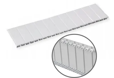 A white plastic electrical component with multiple segments, shown on a white background with a magnified inset.