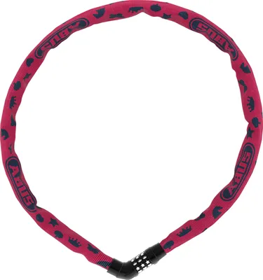 Produktbild von ABUS Kettenschloss Steel-O-Chain 4804C SYMBOLS – Zahlenschloss für Kinderfahrräder – ABUS-Sicherheitslevel 3 – 75 cm – Pink
