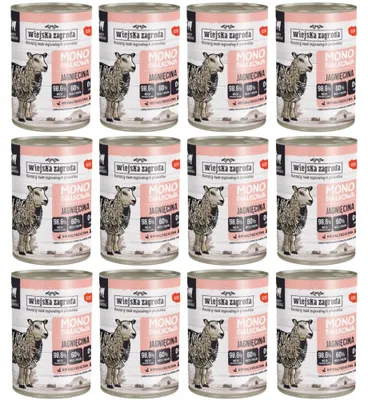 Produktbild von Wiejska Zagroda Nassfutter für Katzen Monoprotein Lamm 12x400g