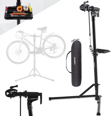 Produktbild von AREBOS Stojak rowerowy Profesjonalny aluminiowy stojak naprawczy do rowerów Rowery górskie Rowery elektryczne Wytrzymały stojak montażowy Stojak rowerowy + torba