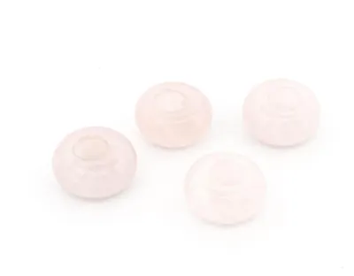 Produktbild von Vintageparts Rosenquarz Großlochperlen 10mm 4 Stück Naturstein